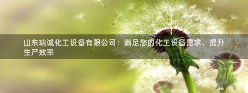 门徒平台官网首页入口：山东瑞诚化工设备有限公司：满足您的化工
