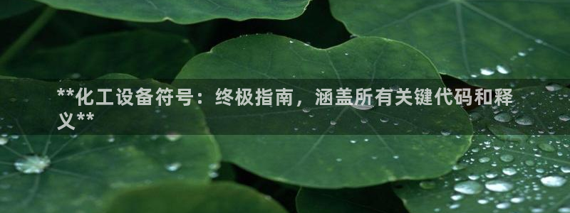 门徒娱乐是不是赌博行为：**化工设备符号：终极指南，涵盖所有